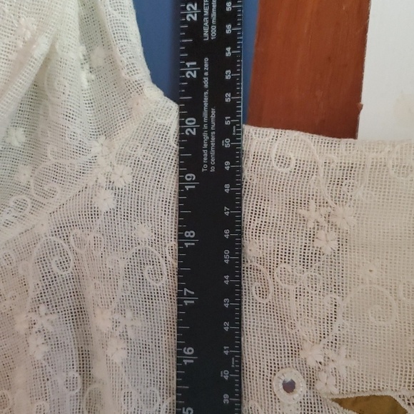 Elie Tahari Imelda‎ Blouse Womens Small S Lace Crochet Tassels Cream Tan Boho - Picture 7 of 13